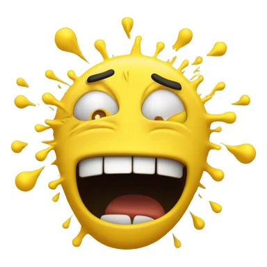 Emoji head exploding from anger sticker