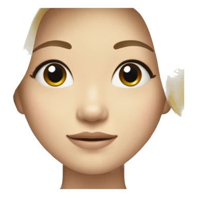 blonde long hair, white skin color asian woman, from shoulders, make one emoji, make her face small sticker