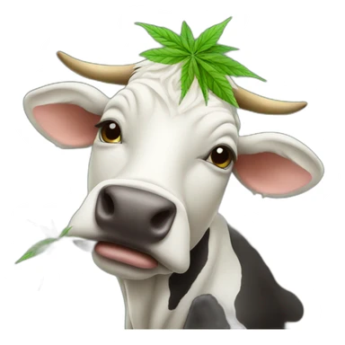 Cow eating weed sticker