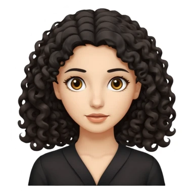 Arab woman with curly black hair and white girl with wavy light brown shoulder-length hair and slightly sloping brown eyes sticker