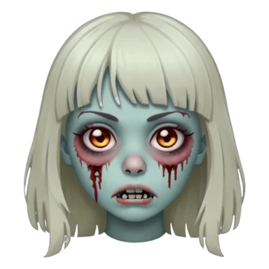 🧟‍♀️ faça igual esse emoji que coloquei só que com franja e piercing dos dois lado do nariz e no septo  sticker