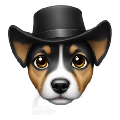 baby dog with a black hat sticker