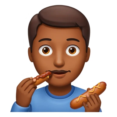 Face eating a sausage sticker