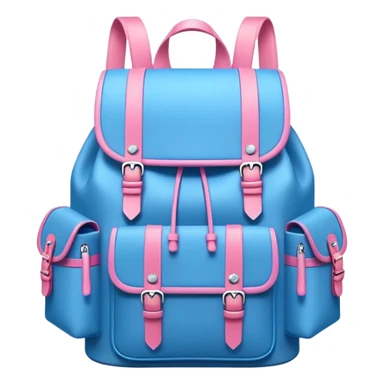 Backpack in Blue and Pink, the height and width of backpack must be equal sticker