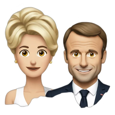 Emmanuel Macron et sa femme sticker