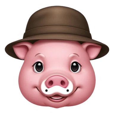 pig wear hat sticker