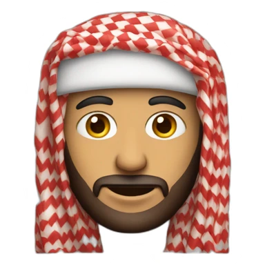 arab man with red koufiyeh used to cover the face sticker