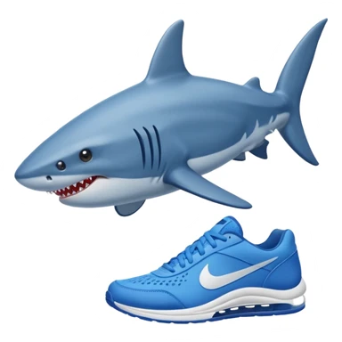Walking Shark with blue Nikes sticker