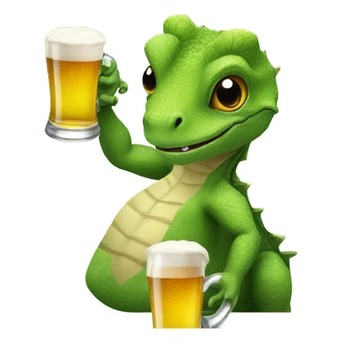 Lizard with a beer sticker