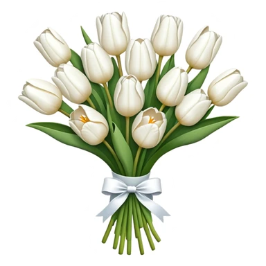 white tulip bouquet  sticker