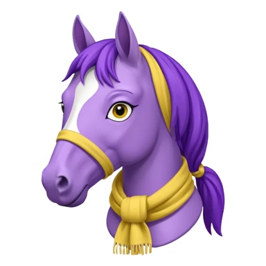 Purple horse wearing yellow scarf
 sticker
