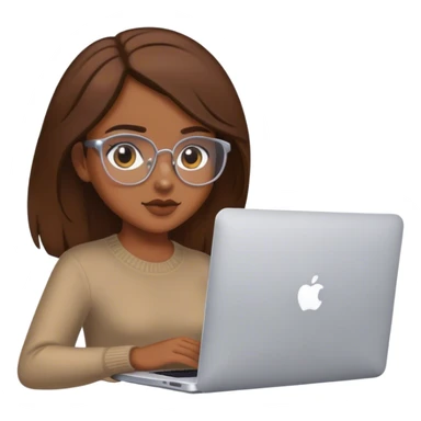 Brown girl brown hair on a Mac book sticker