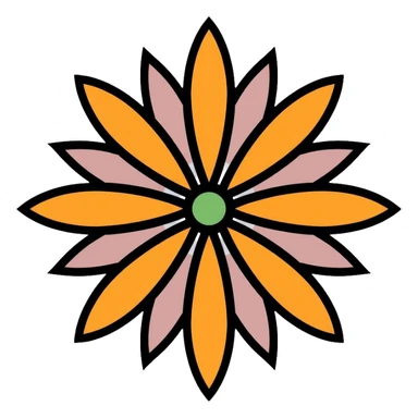 symmetrical flower with balanced petals sticker