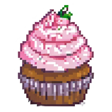 A cupcake with pink icing sticker