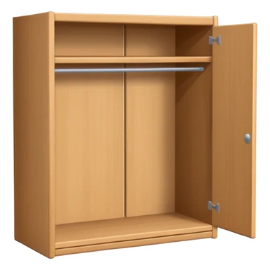 3D wardrobe 1 shelf empty short sticker