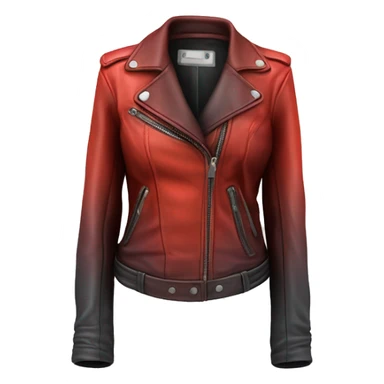 Hyper Realistic isolated open red ombre feminine fashion leather jacket. sticker