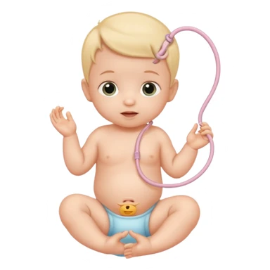 baby with umbilical cord sticker