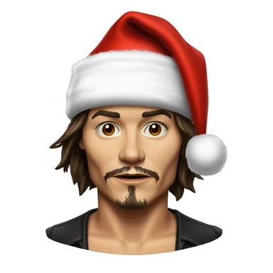 Johnny Depp with santa hat sticker