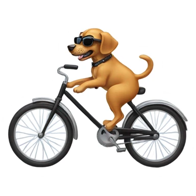 Dog riding a bike wearing sunglasses sticker