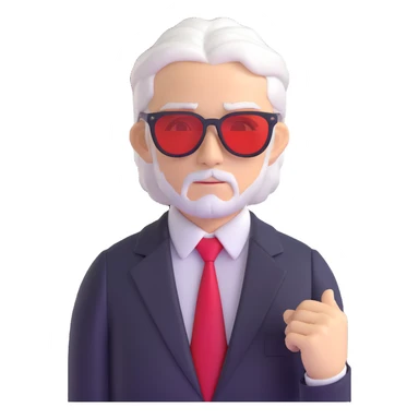 Satoru Gojo anime character with white hair, black suit, red tie, and sunglasses sticker