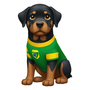 rottweiler with brazil shirt sticker