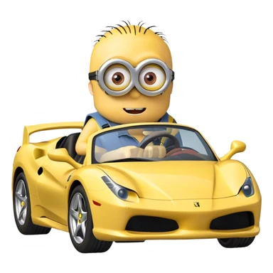 a minion driving a ferrari on pacific drive sticker