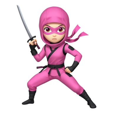 Pink female ninja sticker