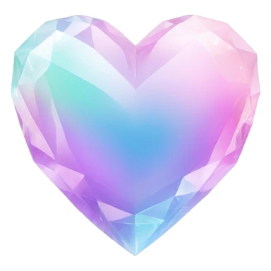 Pastel gradient heart crystal  sticker