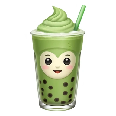 matcha latte with boba and ice sticker