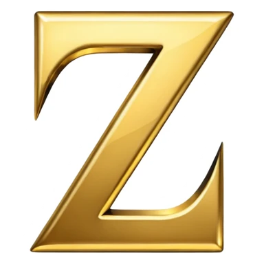 letter Z in black and gold sticker