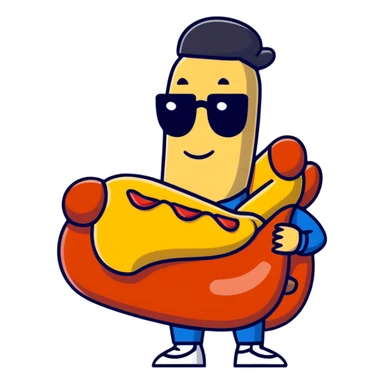man dressed as a hot dog snack sticker