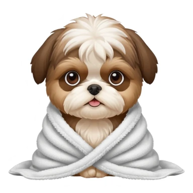 shihtzu puppy in a towel sticker