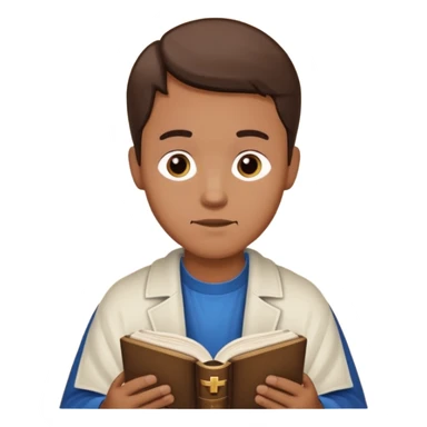 Guy who reads Bible with cross on it sticker