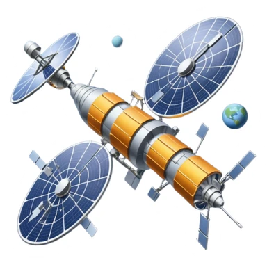 orbiting satellite in space sticker