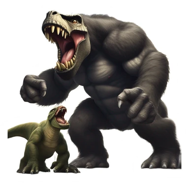 king kong vs t-rex sticker
