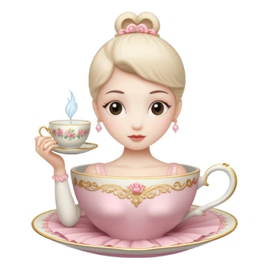 Ballerina con cabeza de taza sticker