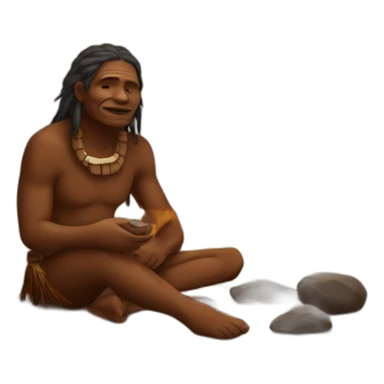 Aborigines sitting by the fire sticker