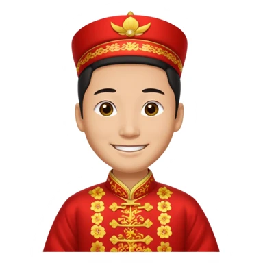 Chinese groom, traditional, culture of chinese, smiley on face. sticker