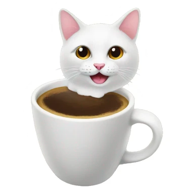 Cat coffee beach sticker