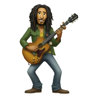 Bob marley with guitar sticker