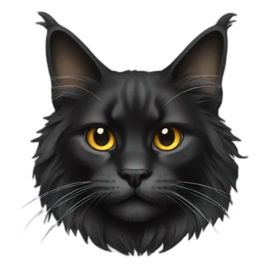 Black smoked maine coon head sticker