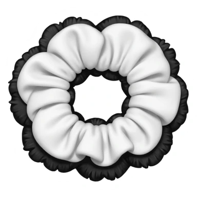 white scrunchie with fluffy texture sticker