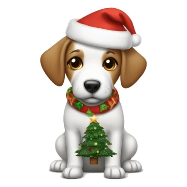 Dog with a Christmas tree dress ￼ sticker