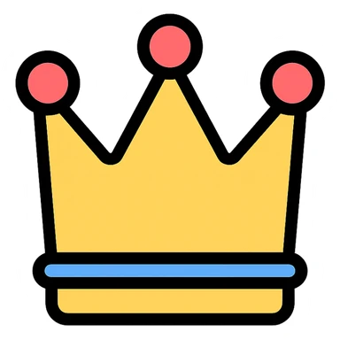 color outline icon of a crown sticker