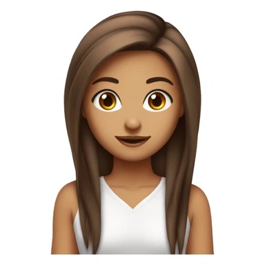 Fille cheveux lisse marron yeux maron clires sticker