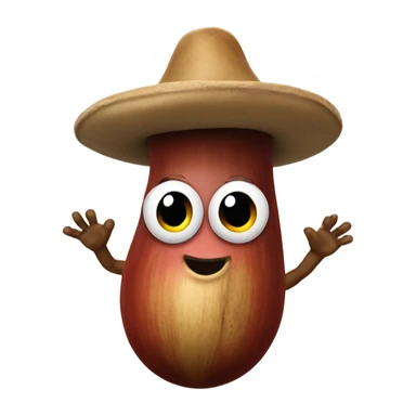 Dancing buckeye nut in scarlet hat sticker