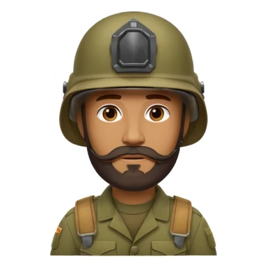 Soldier with thick brown beard and helmet.





























 sticker