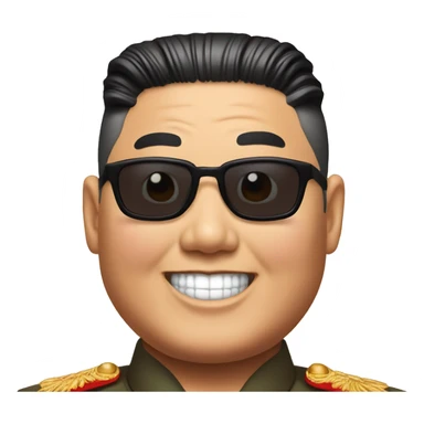 Kim jong un smiling in sunglasses sticker