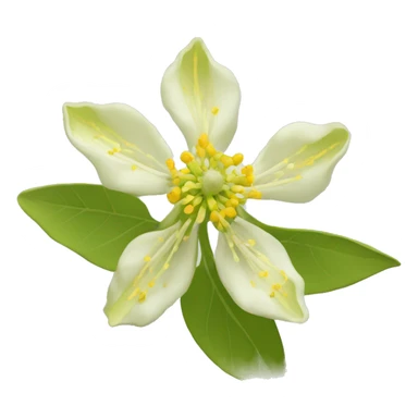 Ashwagandha flower with greenish-yellow petals and a central cluster of tiny yellow stamens sticker
