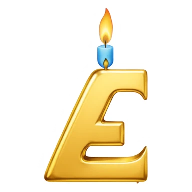 Letter € birthday candle  sticker
